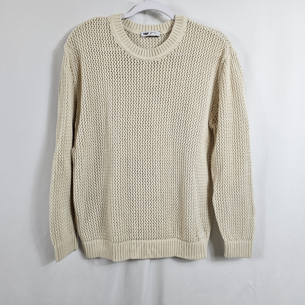 Aritzia Open-Weave Crewneck Sweater in Cream